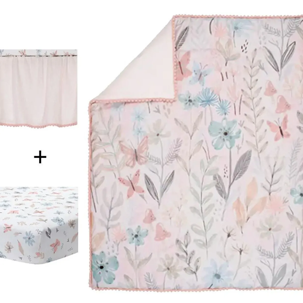 Baby Blooms 3 Piece Crib Set