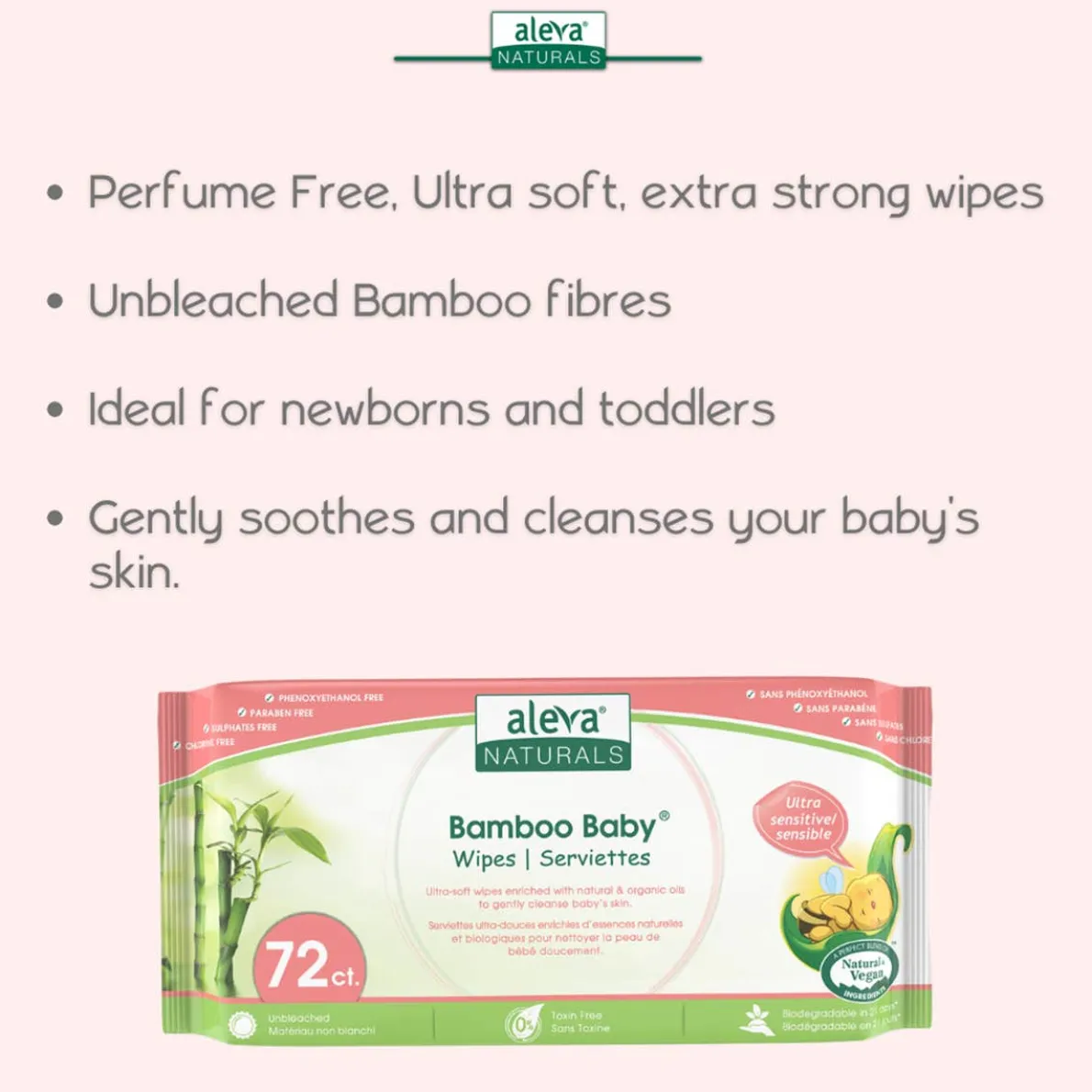 Bamboo Baby Sensitive Wipes (72ct)