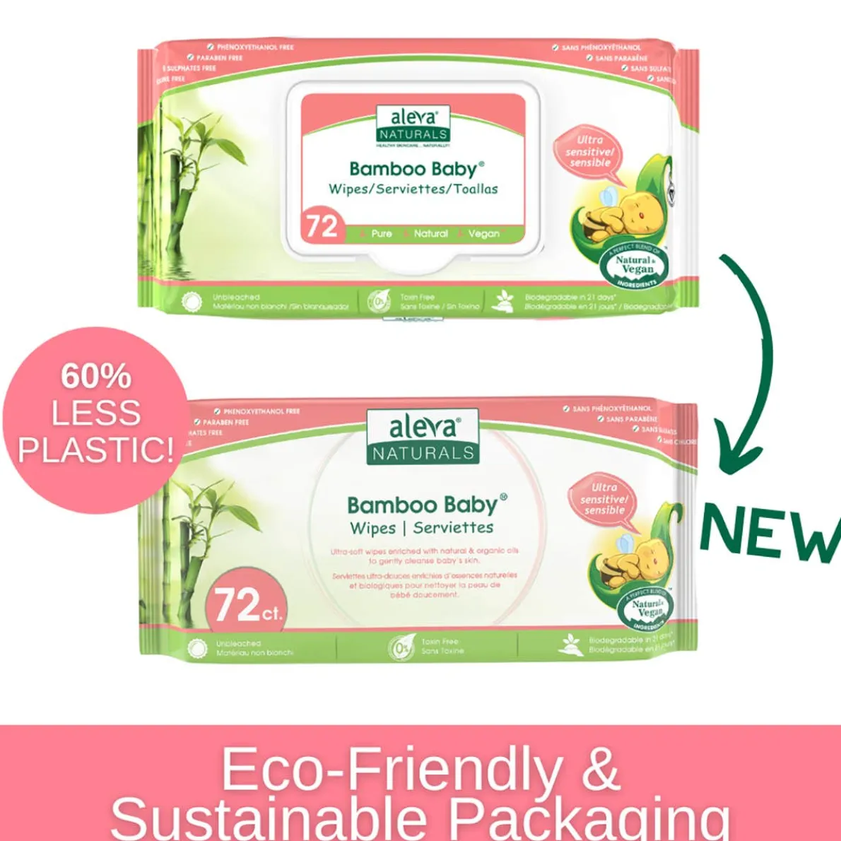 Bamboo Baby Sensitive Wipes (72ct)