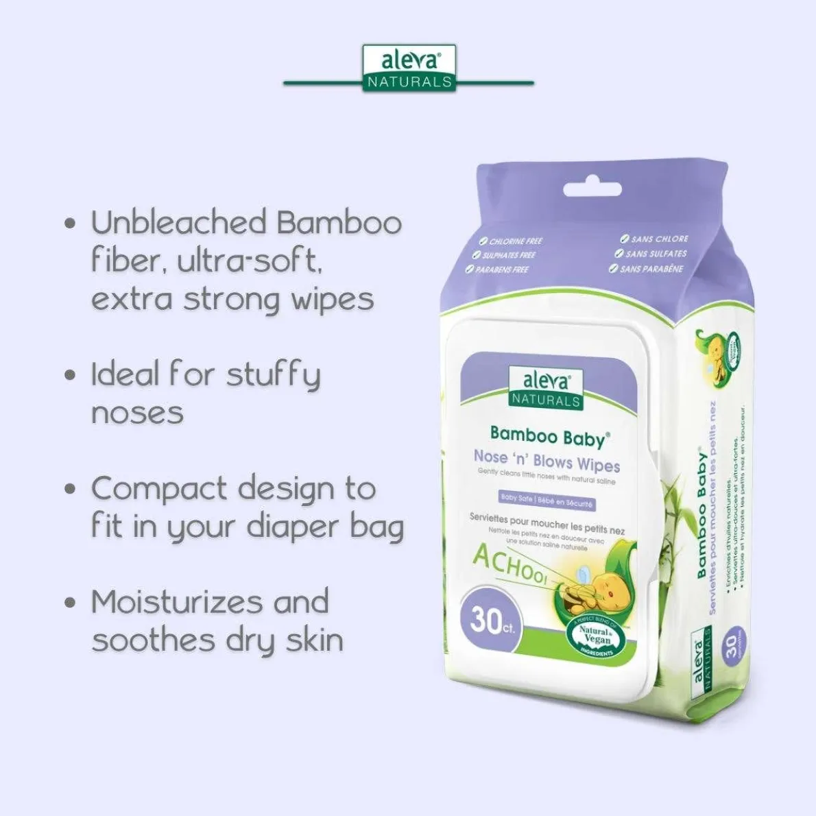 Bamboo Nose N' Blows Wipes (30ct)