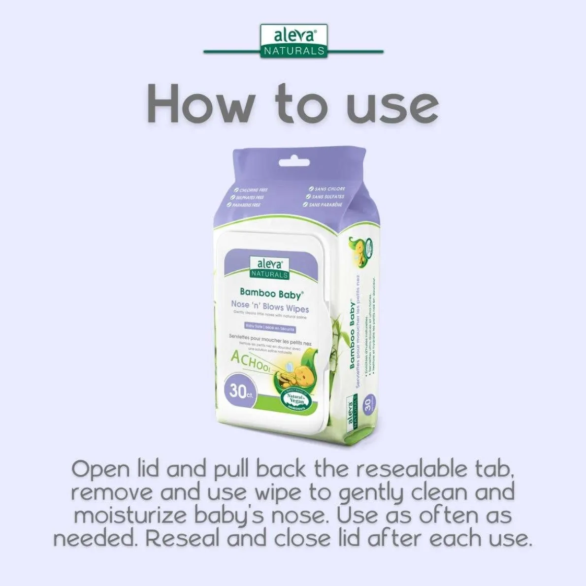 Bamboo Nose N' Blows Wipes (30ct)