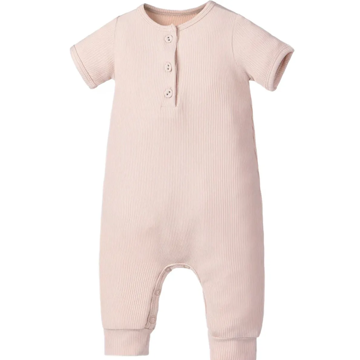 Bamboo Ribbed Short Sleeve Henley Romper