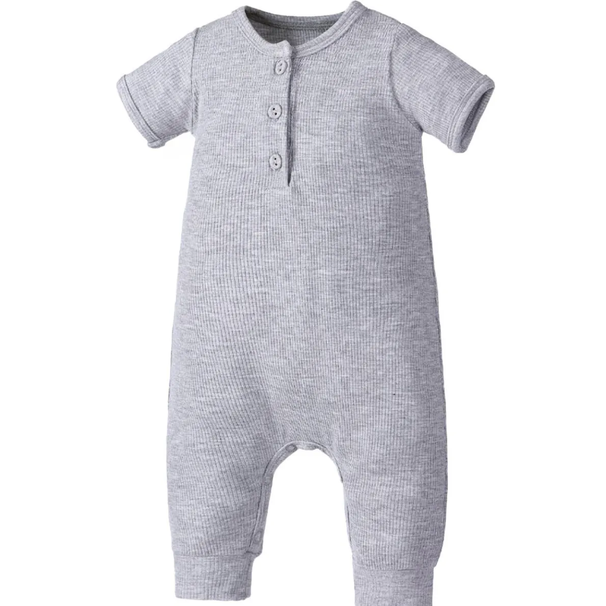 Bamboo Ribbed Short Sleeve Henley Romper