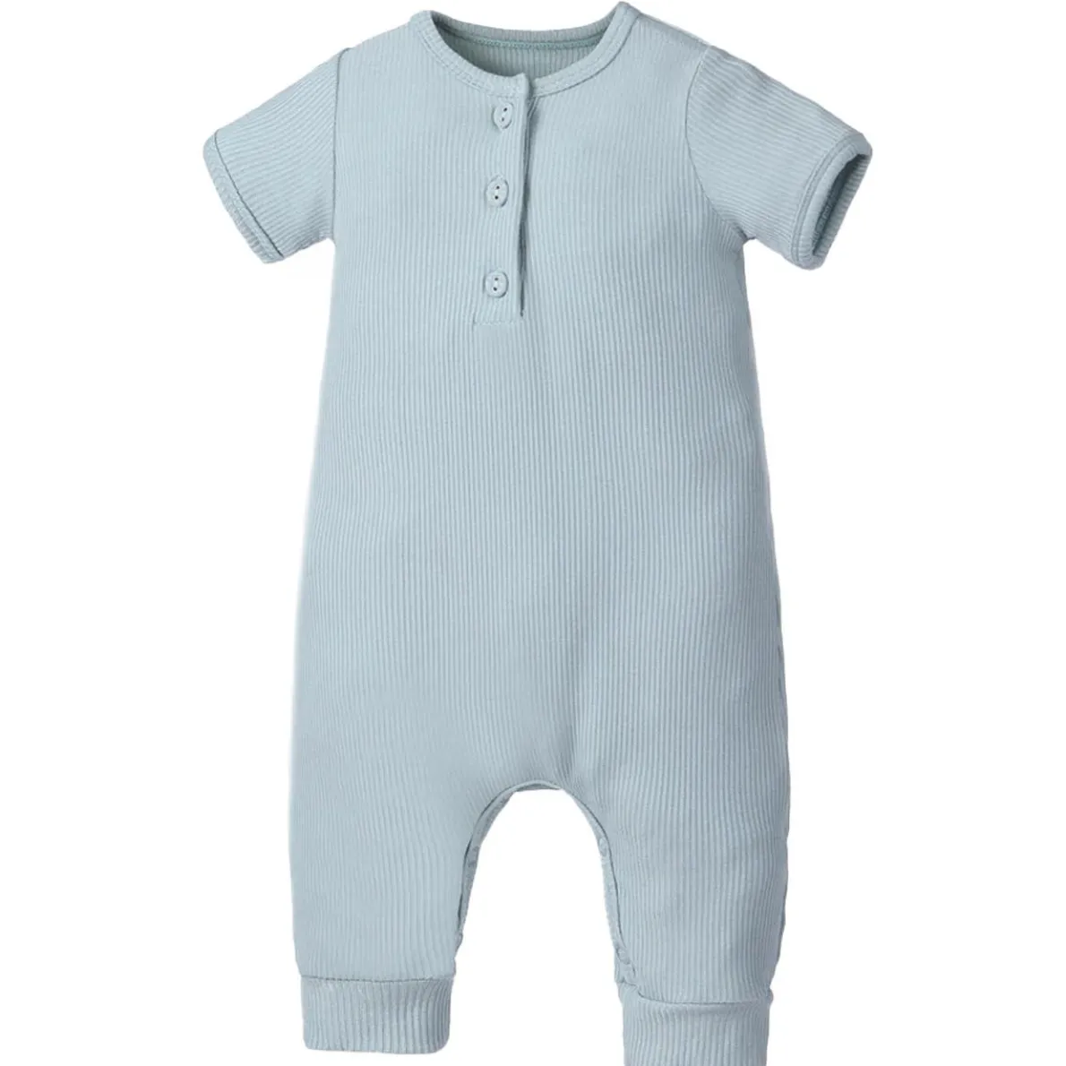 Bamboo Ribbed Short Sleeve Henley Romper