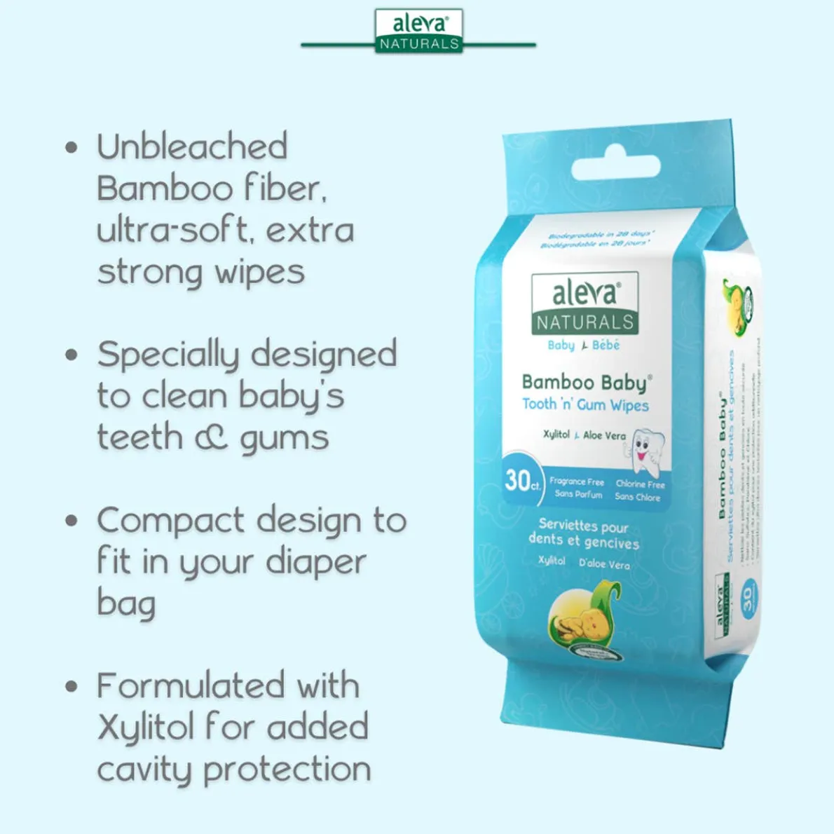 Bamboo Tooth & Gum Wipes (30ct)