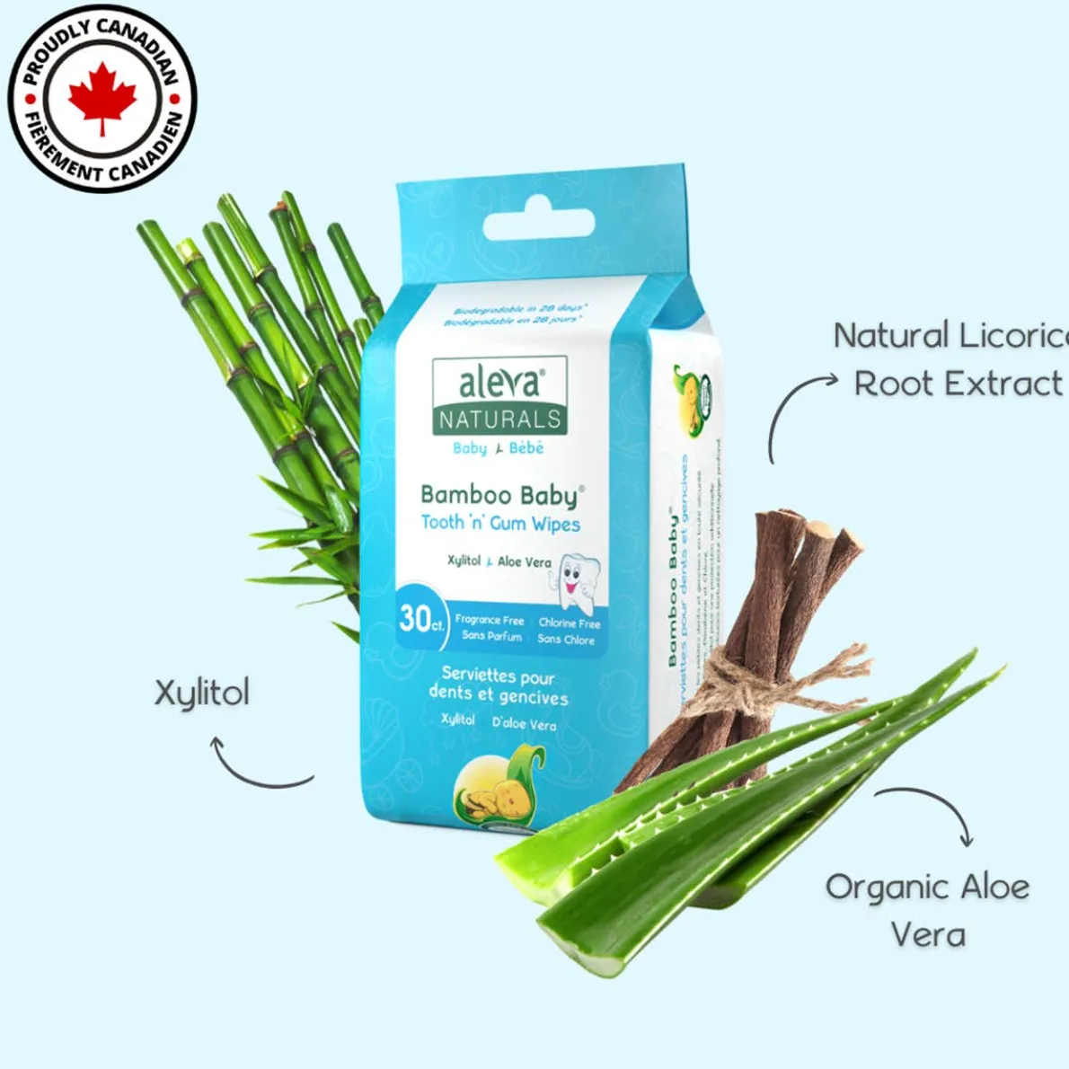 Bamboo Tooth & Gum Wipes (30ct)