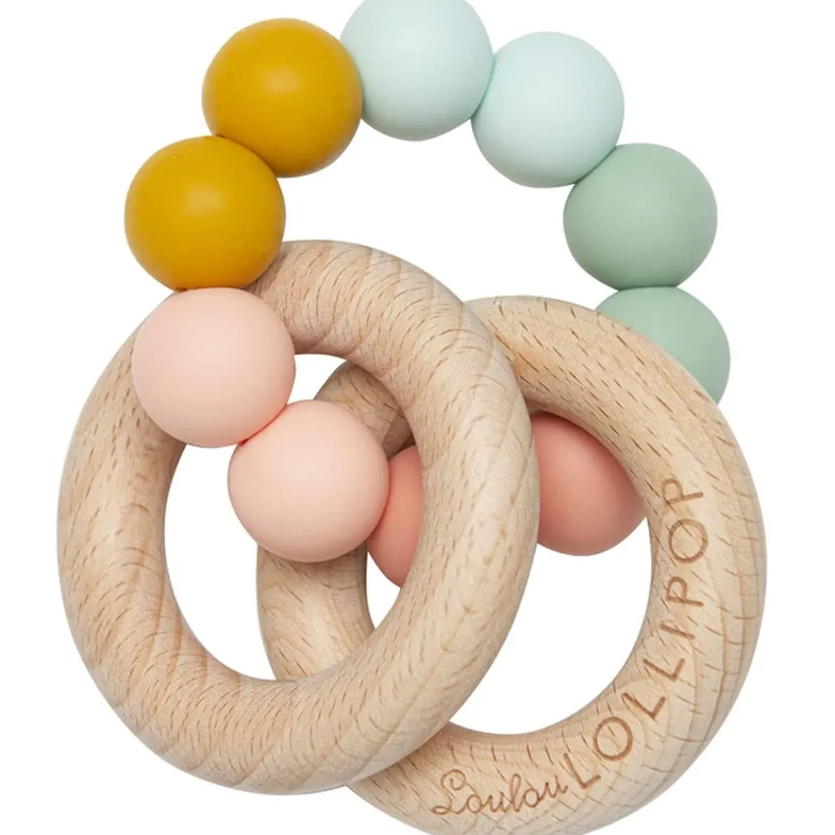 Bubble Silicone & Wood Teether