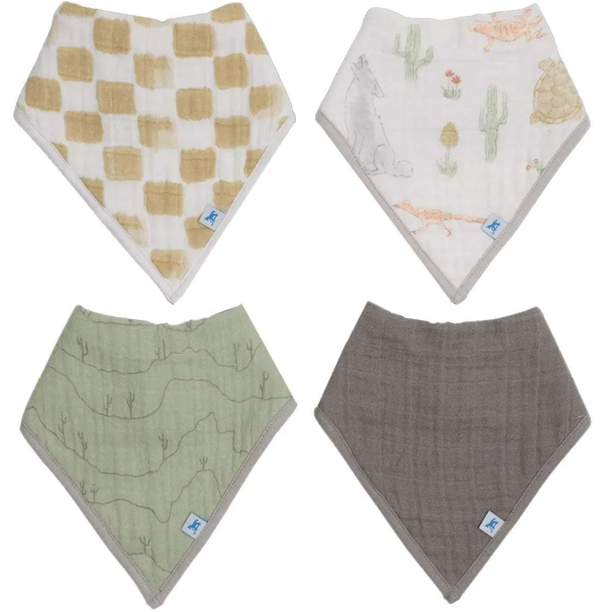 Cotton Muslin Bandana Bib (4 Pack)