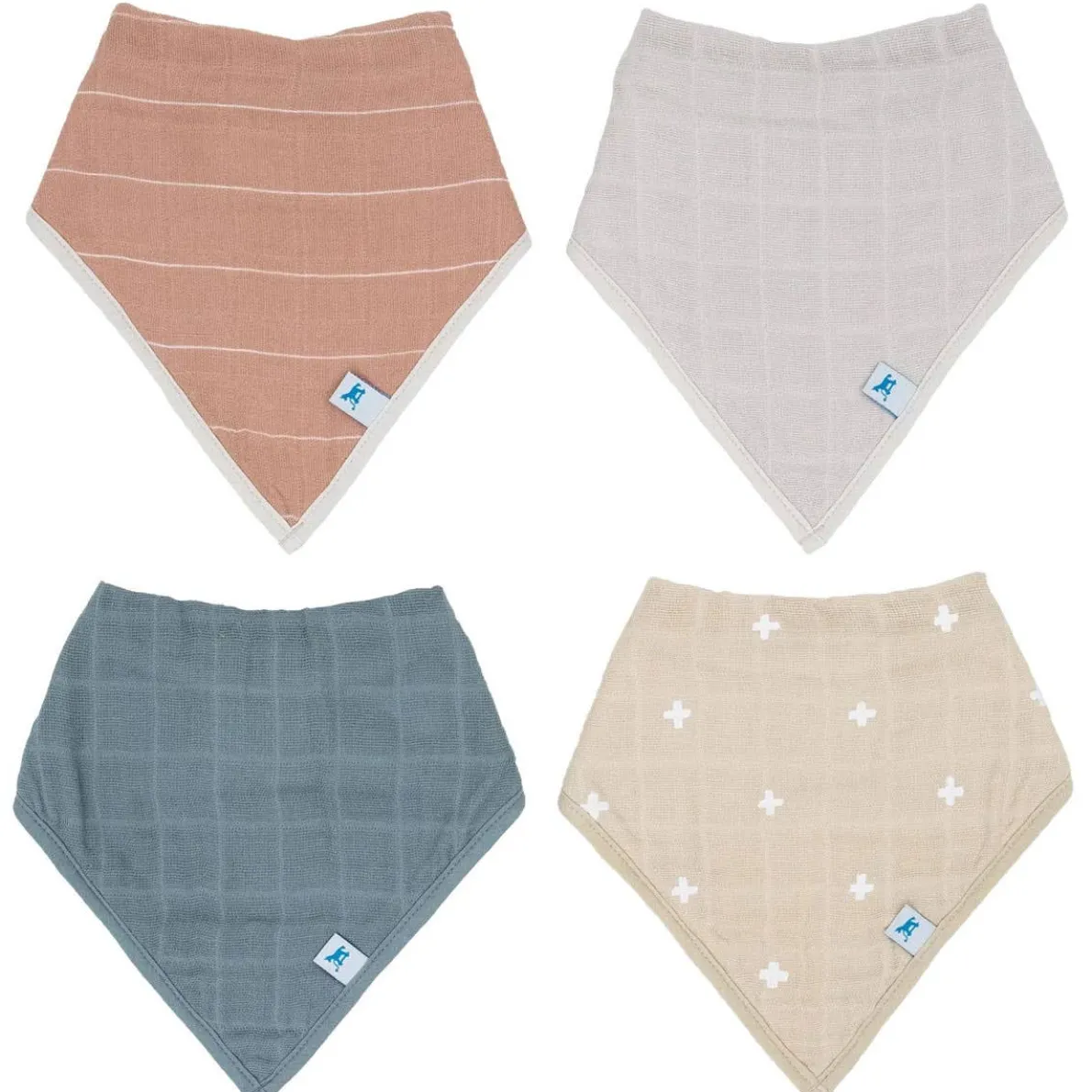 Cotton Muslin Bandana Bib (4 Pack)