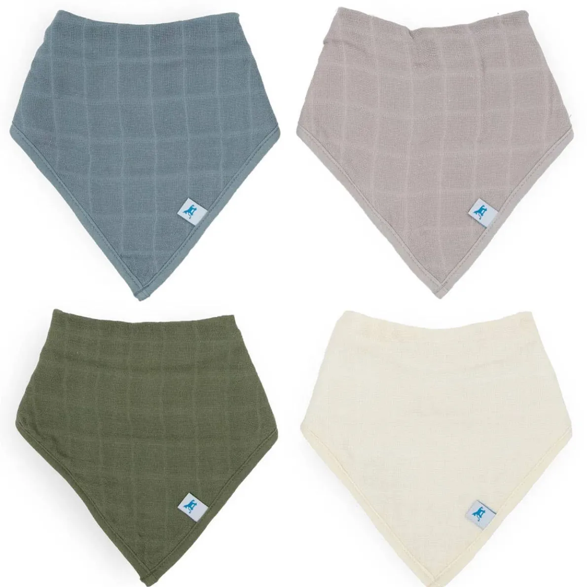 Cotton Muslin Bandana Bib (4 Pack)