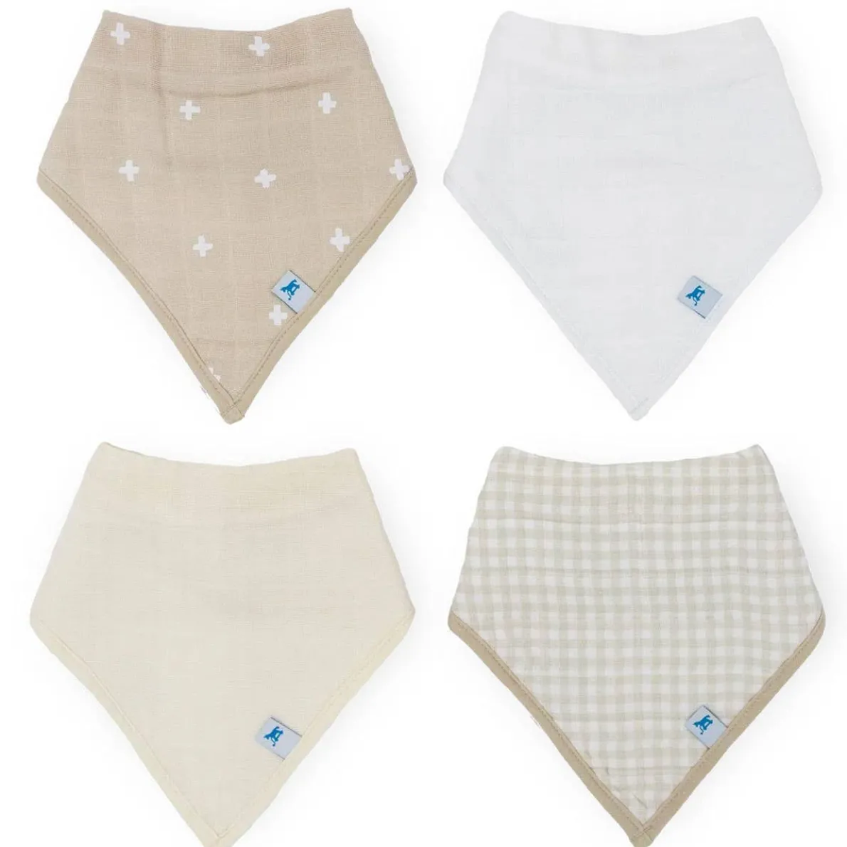 Cotton Muslin Bandana Bib (4 Pack)