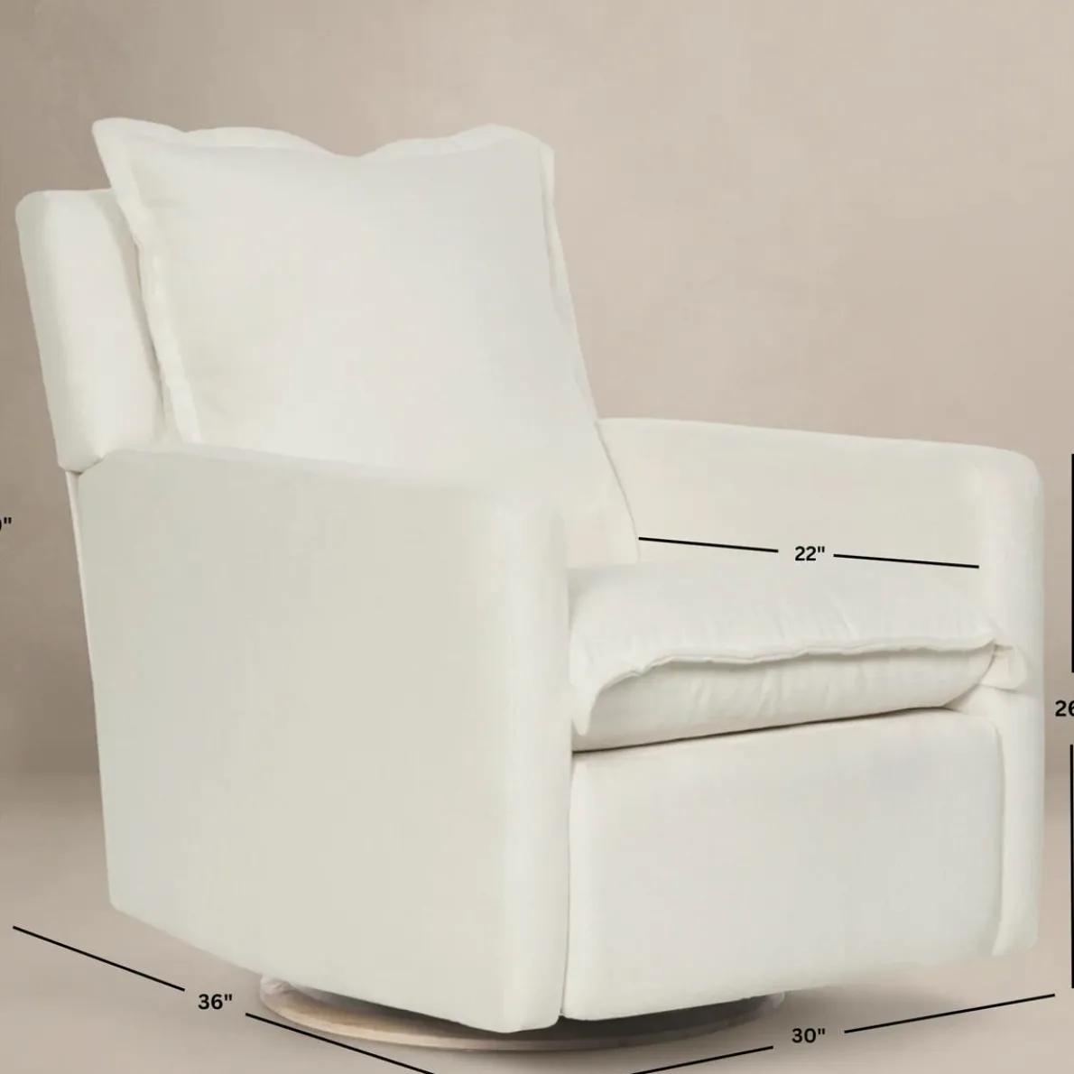 Flynn Swivel Glider with Power Recline Wood Base (Grade C)