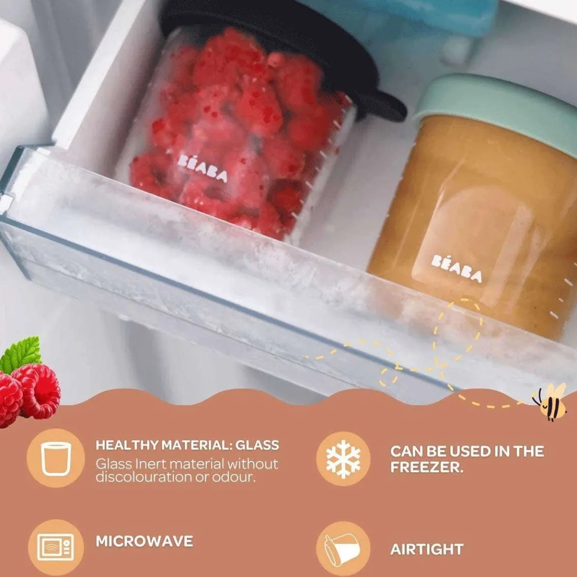 Glass Food Jars (8 oz, 4 Pack)