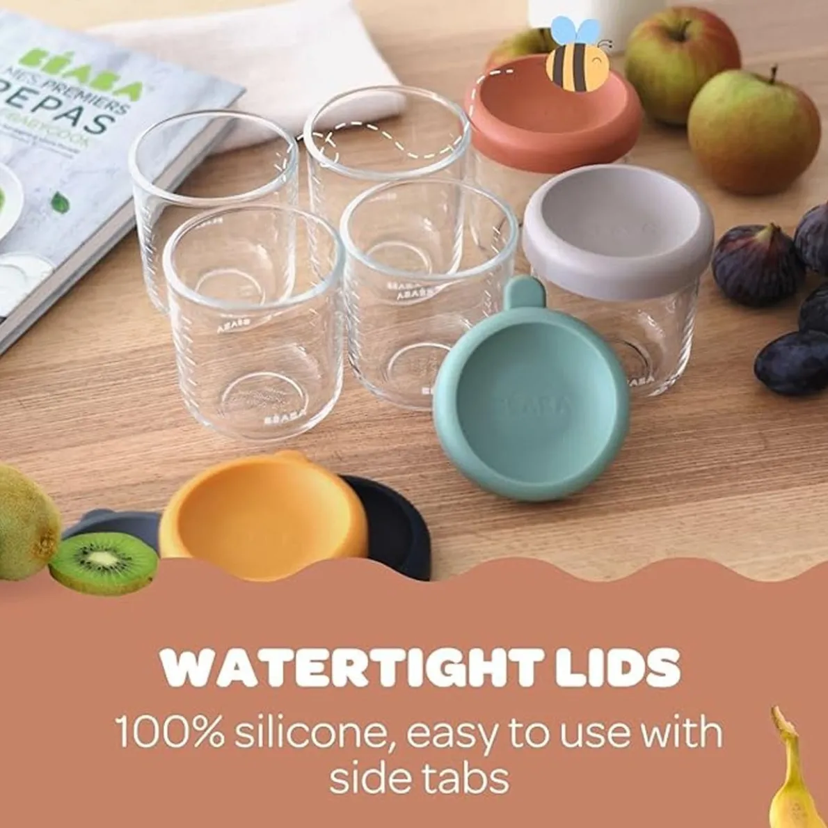 Glass Food Jars (8 oz, 6 Pack)