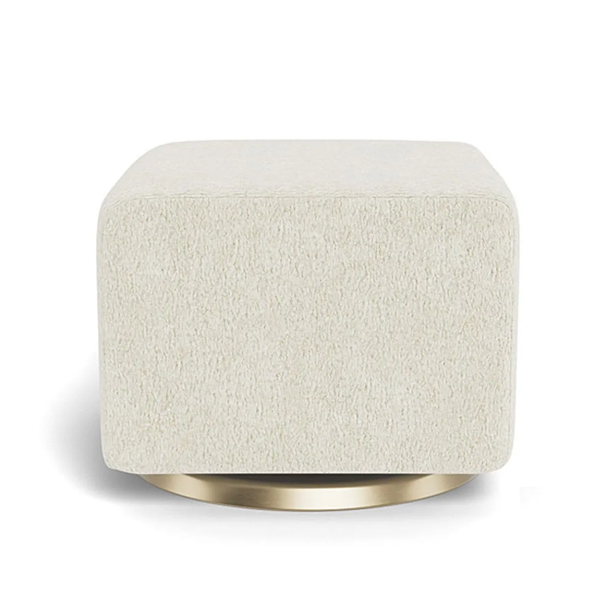 Gliding Ottoman - Faux Sheepskin with Swivel Base