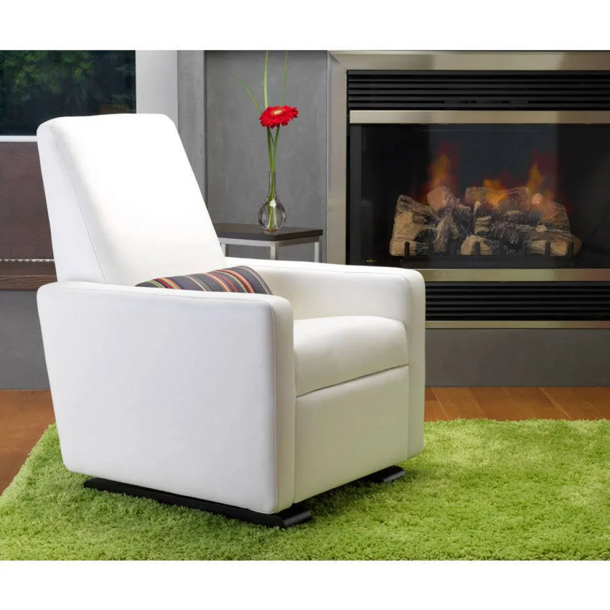Grano Glider Recliner - Fabric with Espresso Base