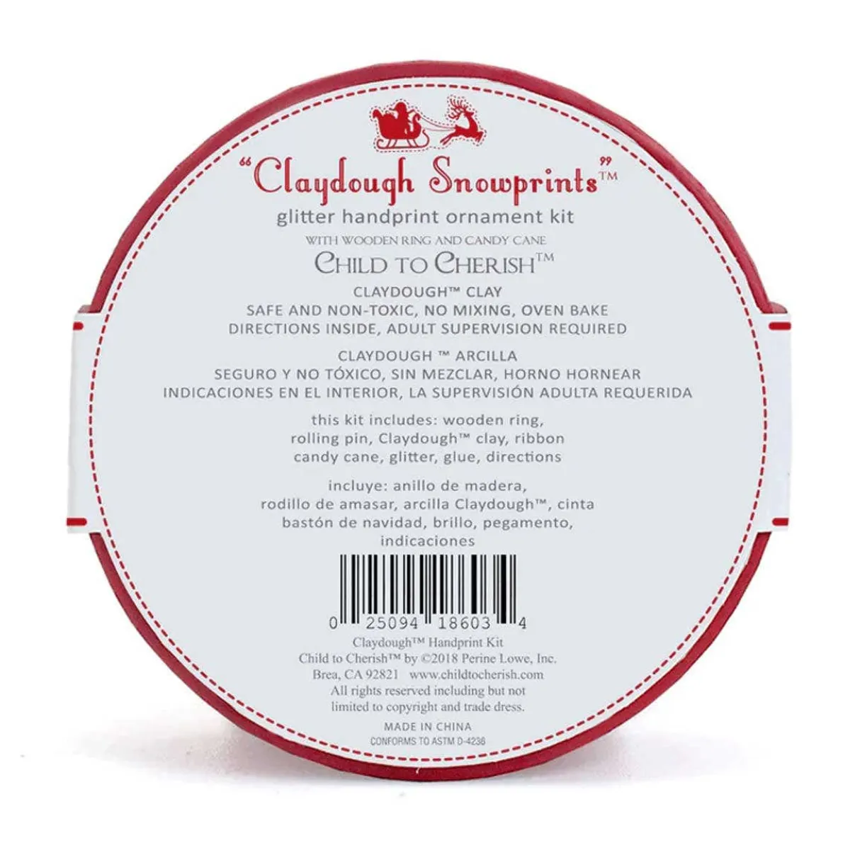 Handprint Ornament in Wood Ring