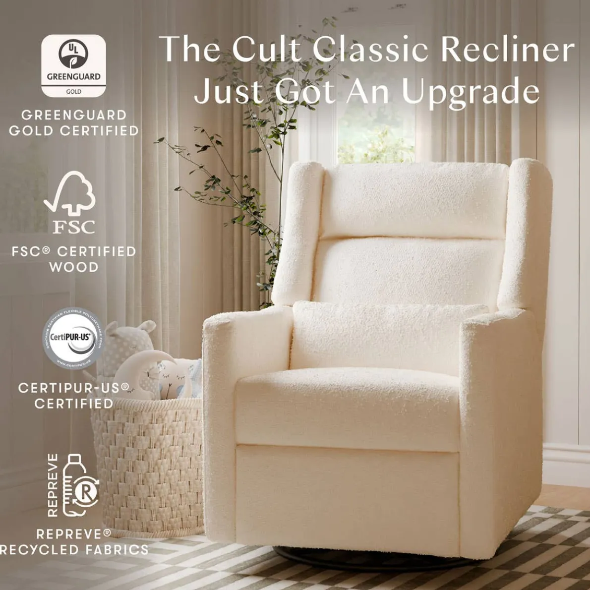 Kiwi Plus Power Glider Recliner with Power Headrest (Boucle)