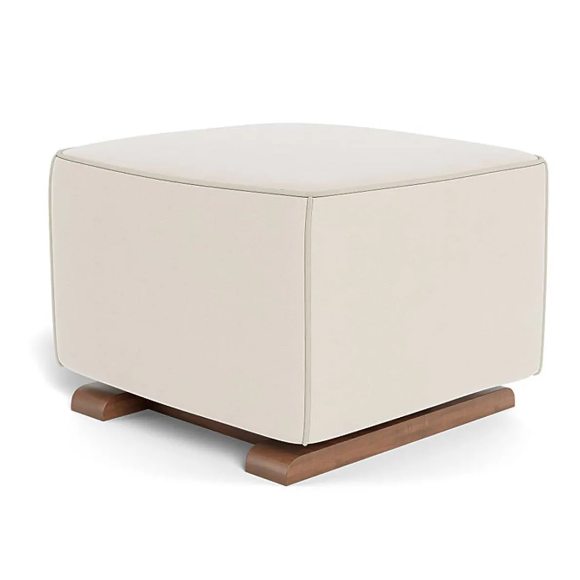 Luca Ottoman - European Fabric with Walnut Base