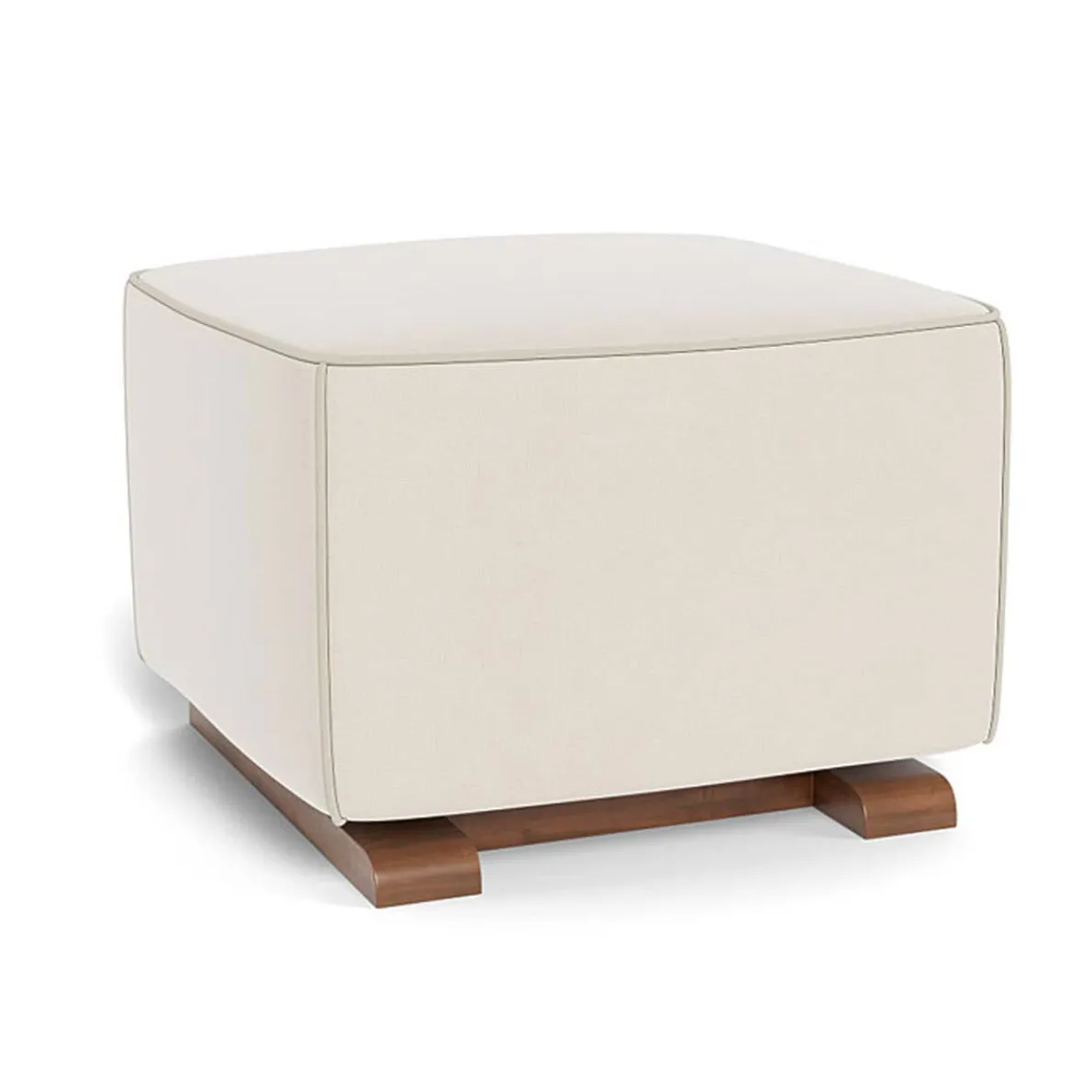 Luca Ottoman - European Fabric with Walnut Base