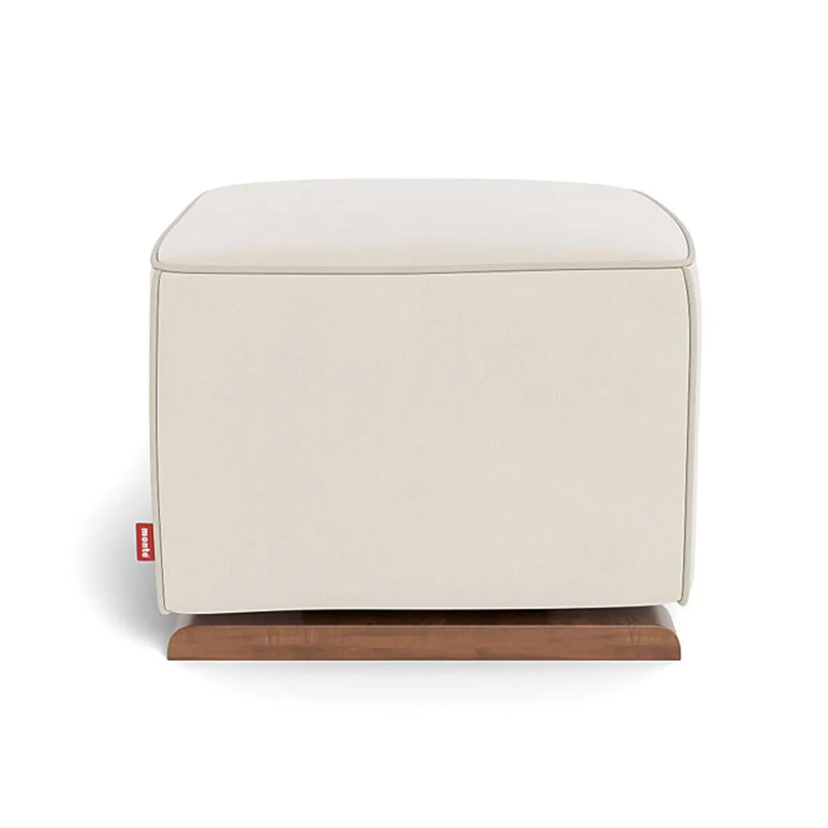 Luca Ottoman - European Fabric with Walnut Base