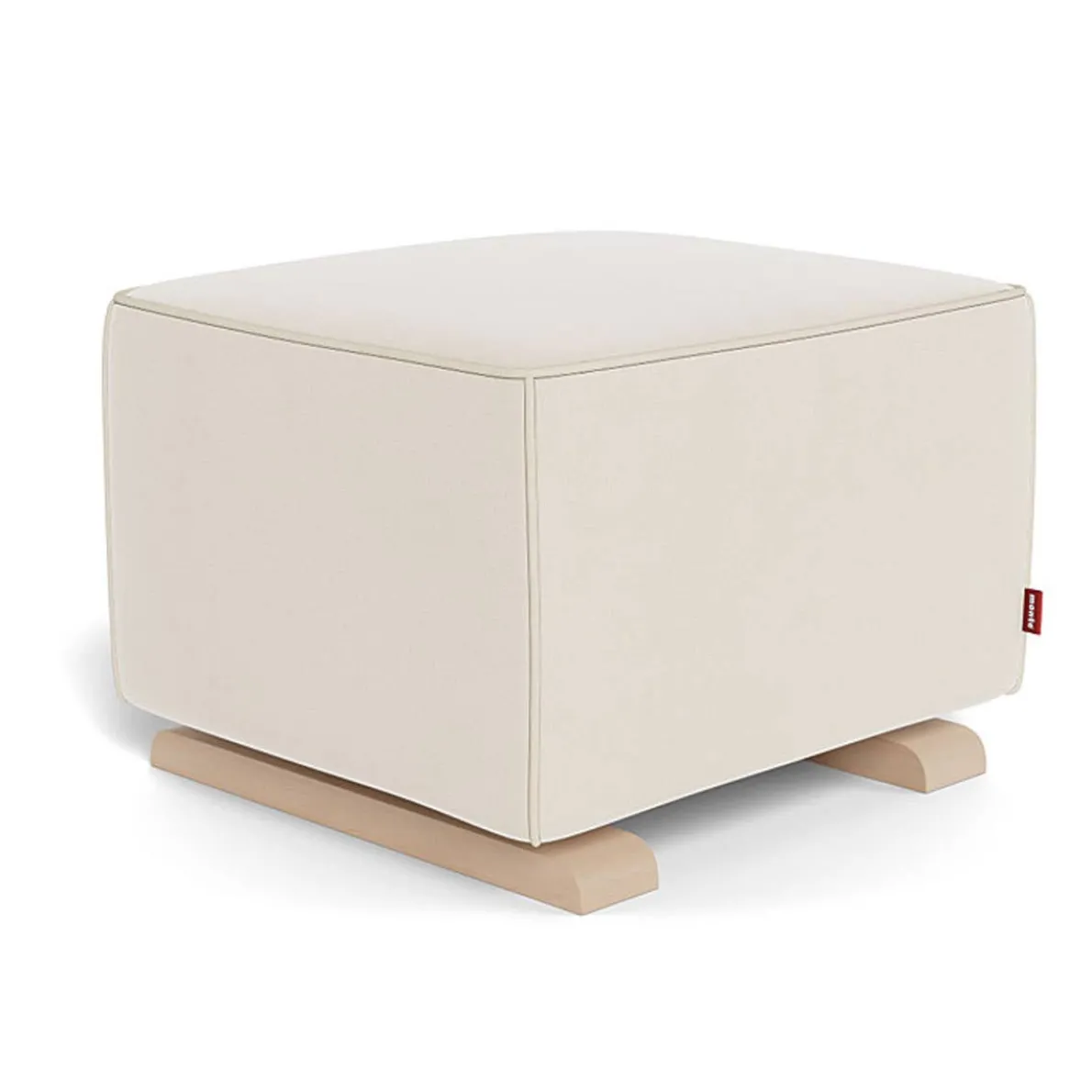 Luca Ottoman - European Fabric with Walnut Base