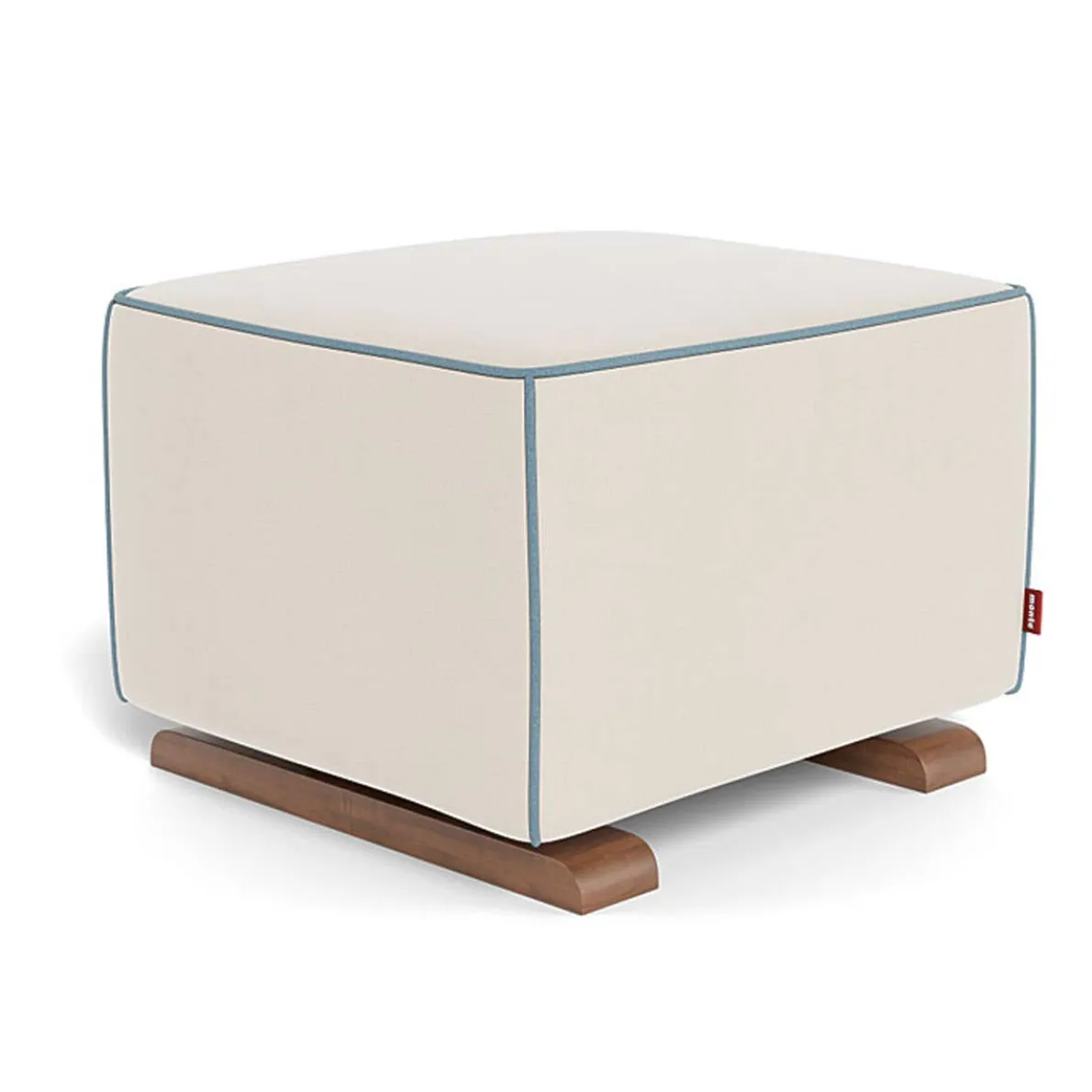 Luca Ottoman - European Fabric with Walnut Base