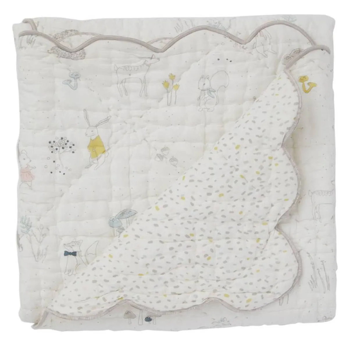 Magical Forest Quilted Nursery Blanket