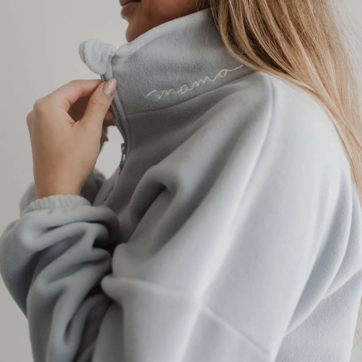 Mama Polar Fleece Zip Sweater