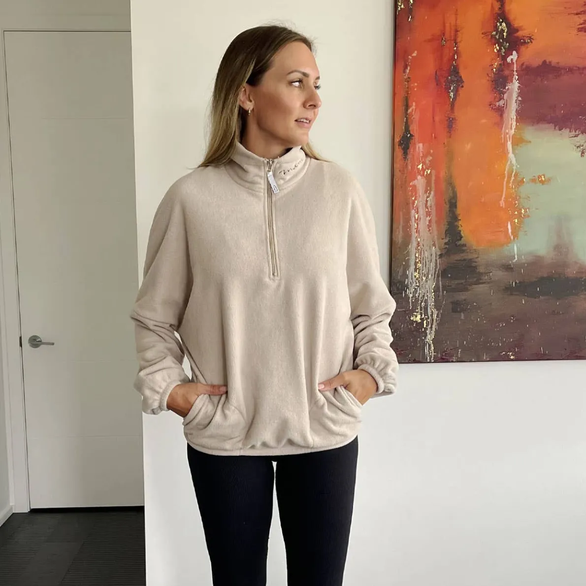 Mama Polar Fleece Zip Sweater