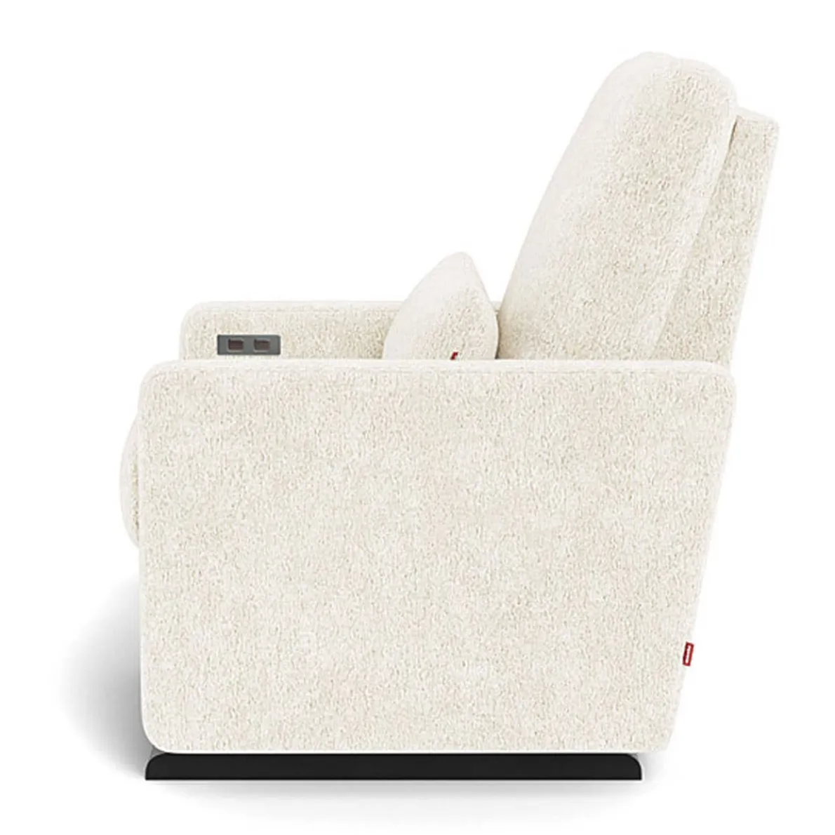 Matera Glider Motorized Recliner - Faux Sheepskin Fabric with Espresso Base