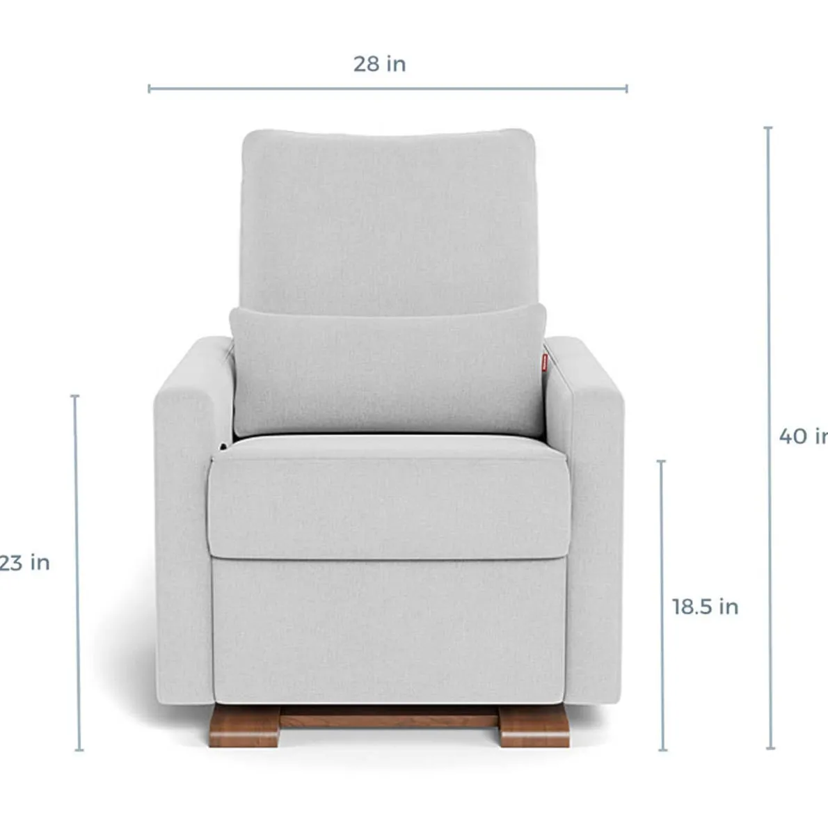 Matera Glider Recliner with Walnut Base