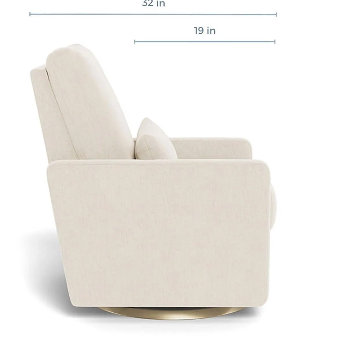 Matera Glider Swivel Recliner with Gold Base