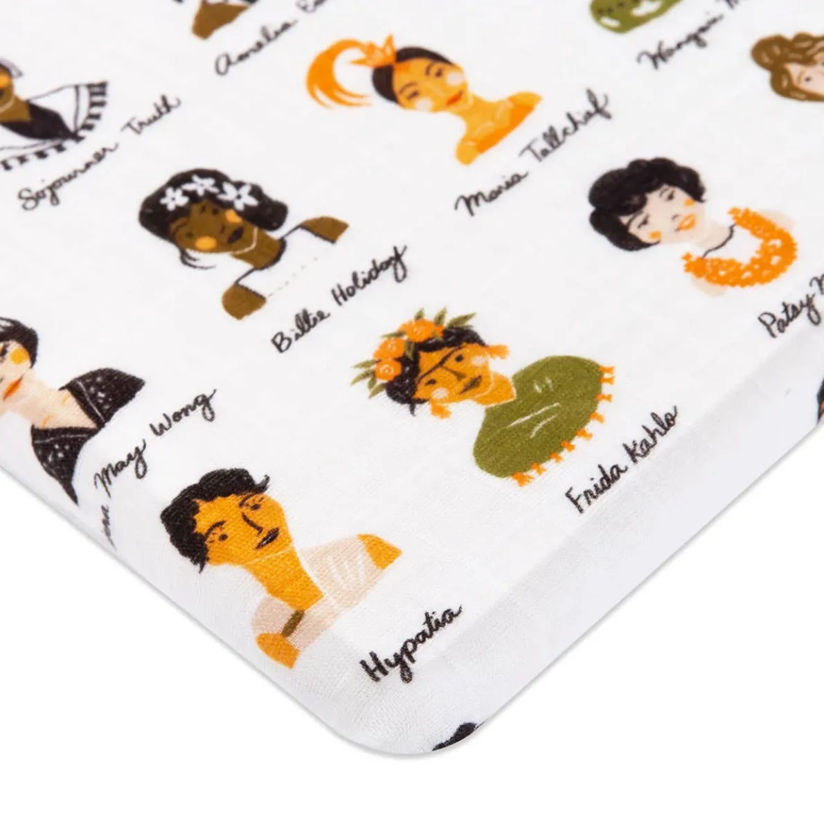 Muslin All-Stages Bassinet Sheet - Women In History