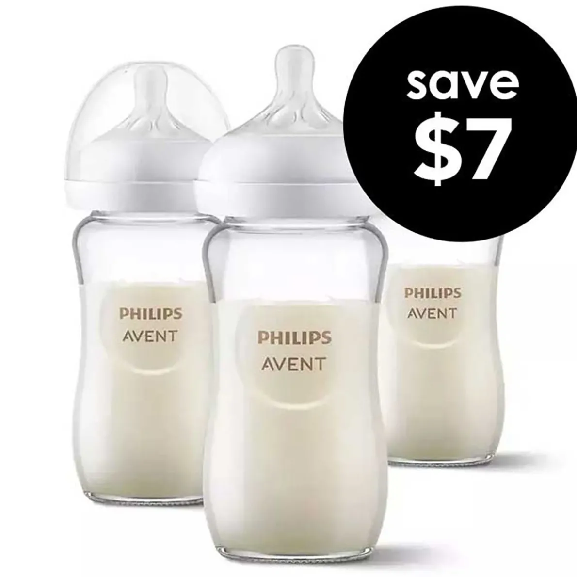 Natural Glass Bottle (8 oz, 3 Pack)