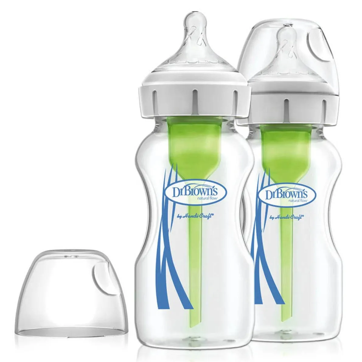 Options+ Wide Neck Glass Bottle (9 oz, 2 Pack)