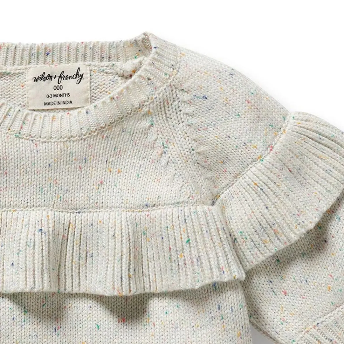 Organic Knitted Ruffle Jumper