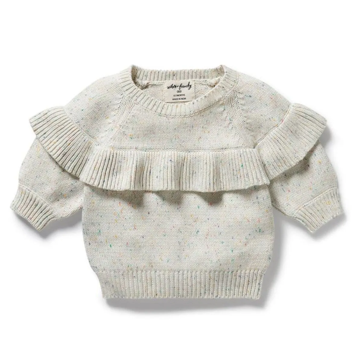 Organic Knitted Ruffle Jumper