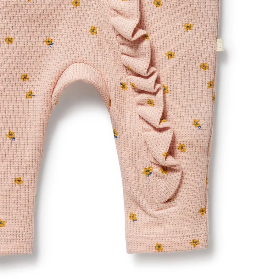 Organic Waffle Ruffle Zipsuit