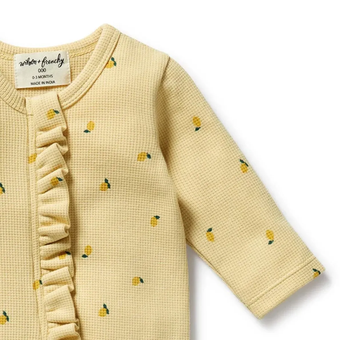 Organic Waffle Ruffle Zipsuit