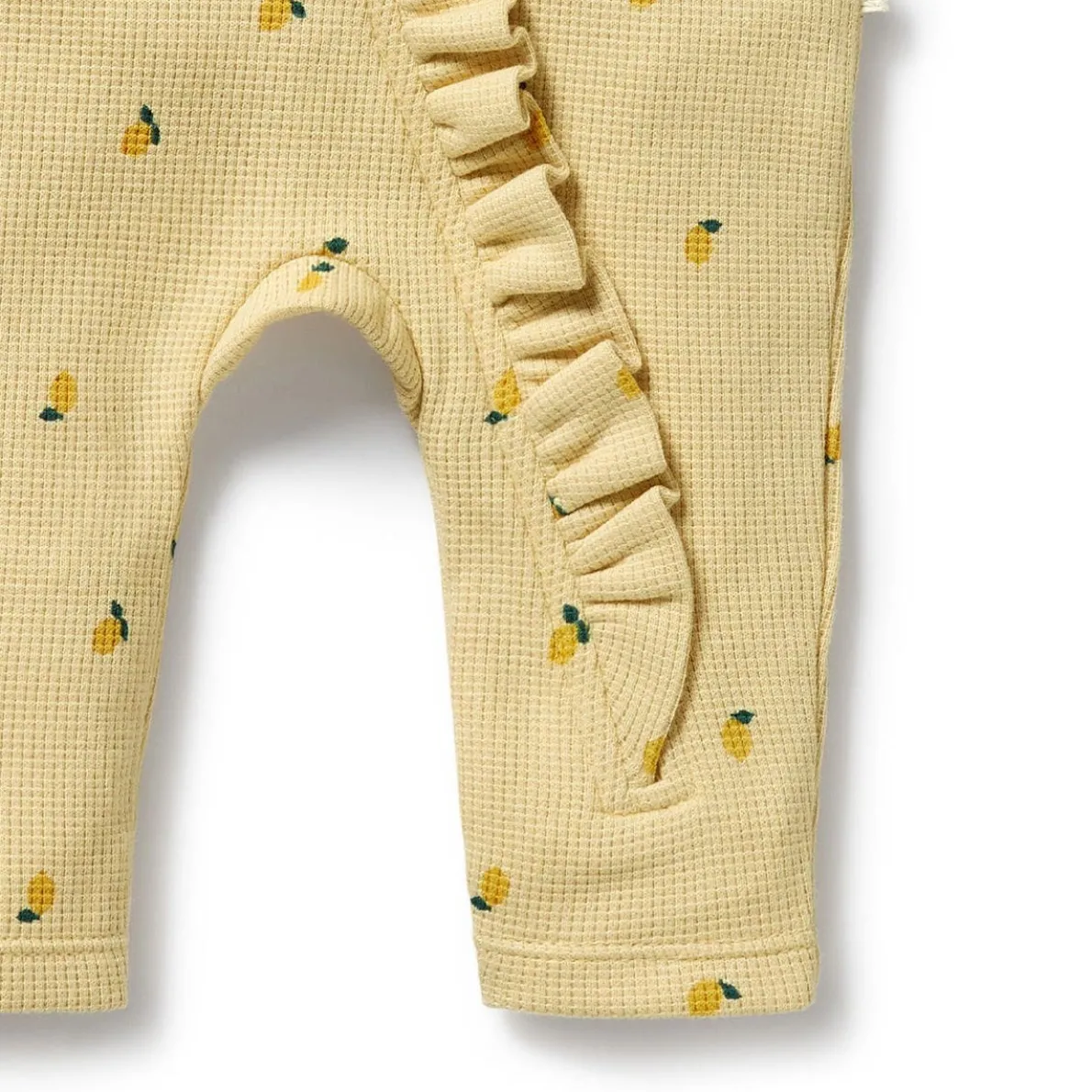 Organic Waffle Ruffle Zipsuit