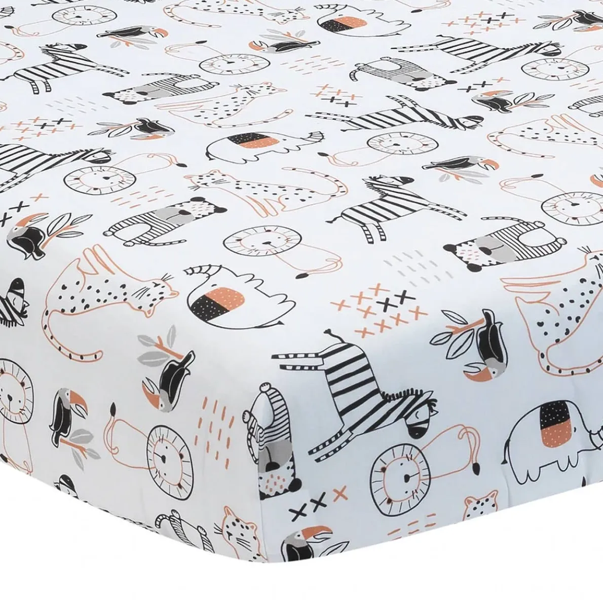 Patchwork Jungle Crib Sheet