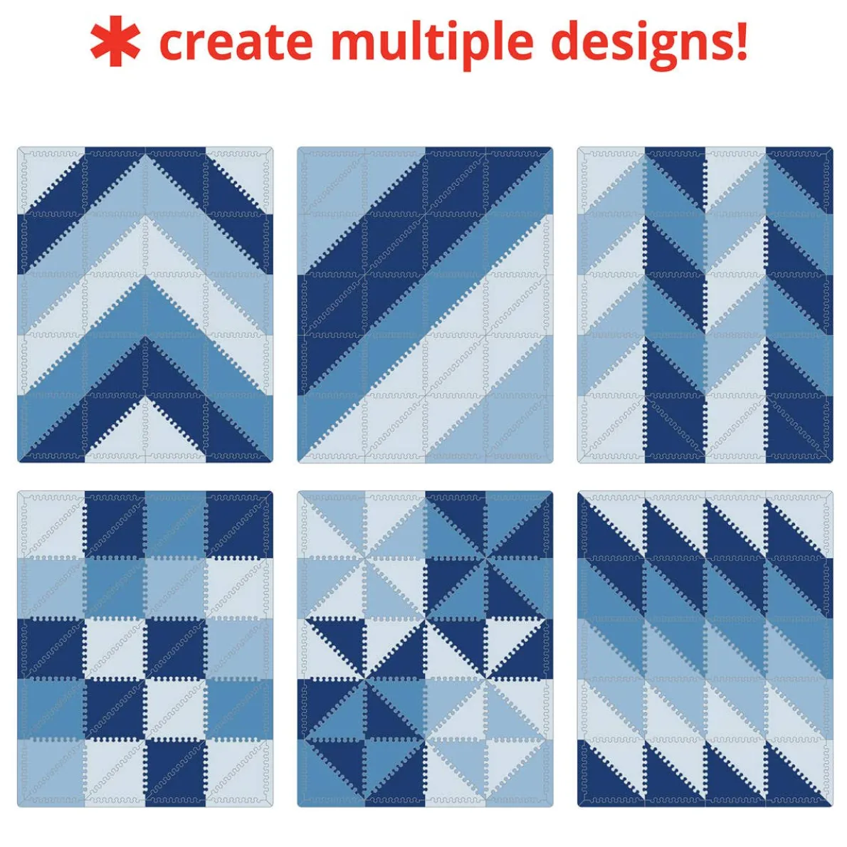 Playspot Geo Foam Floor Tiles (Blue Ombre)