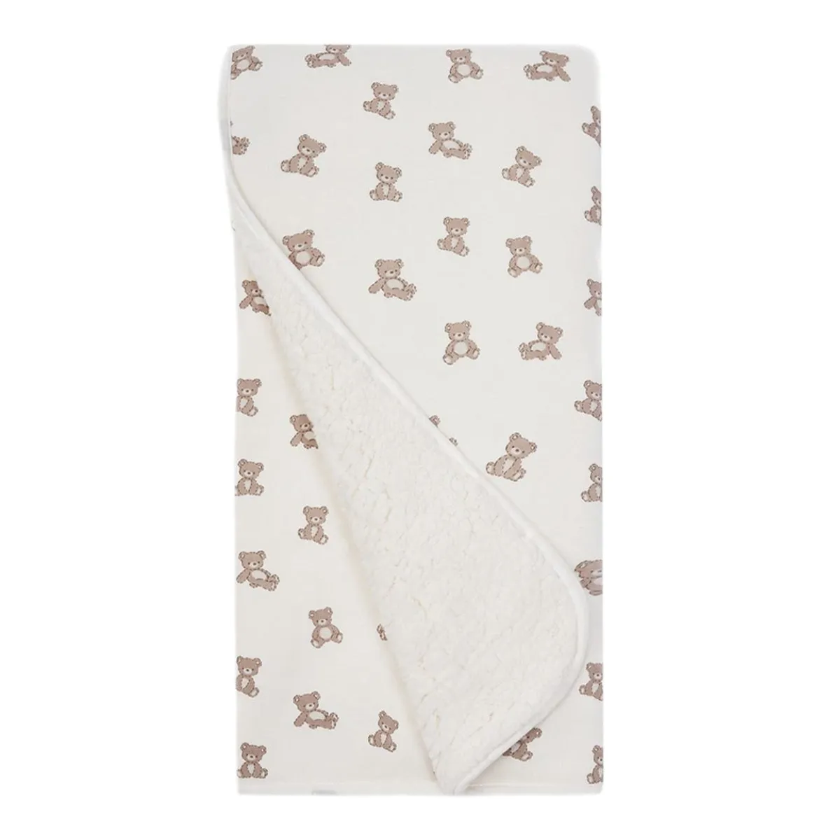 Printed Jersey Blanket Lined with Sherpa - Small Print