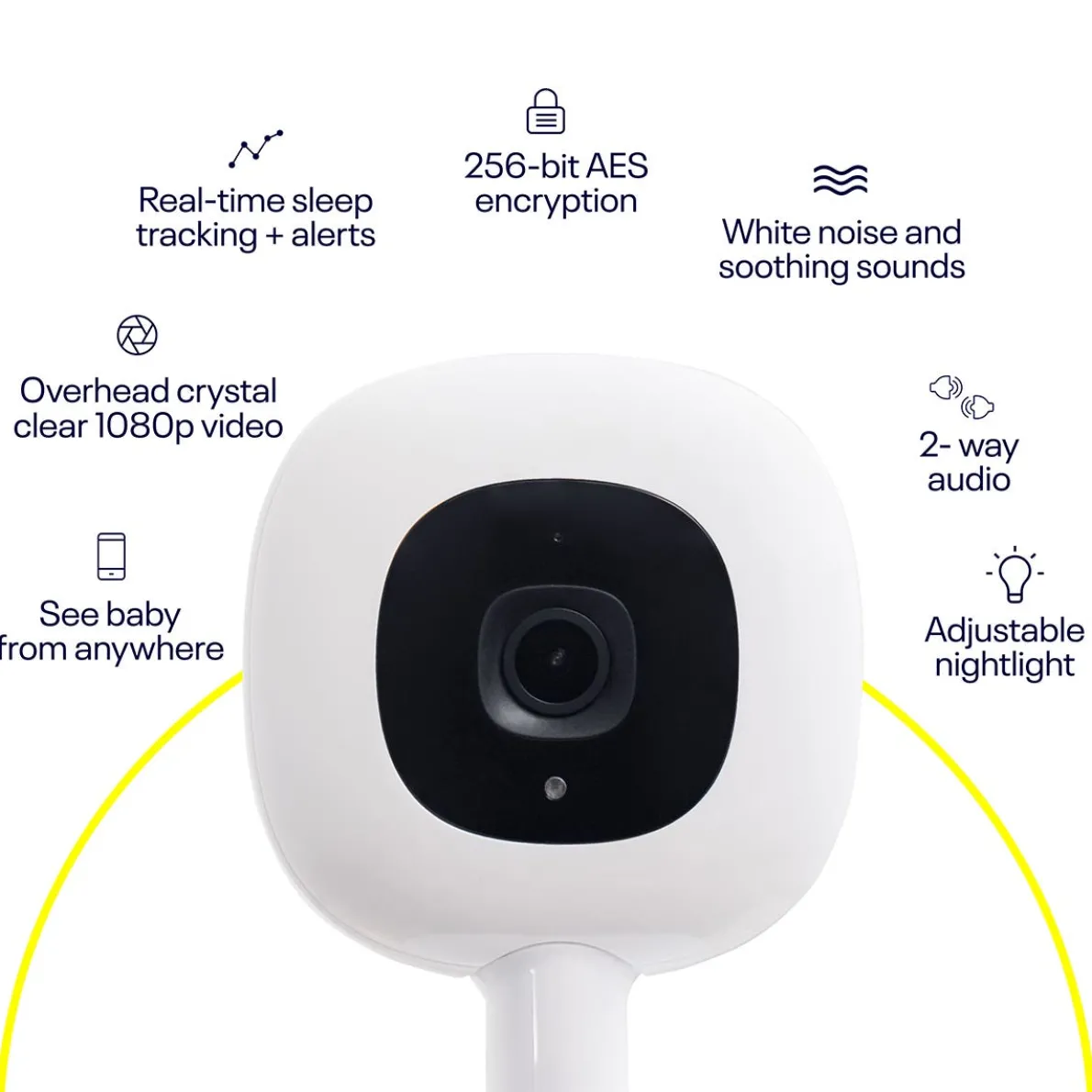 Pro Smart Wall Mount Baby Monitor (White)