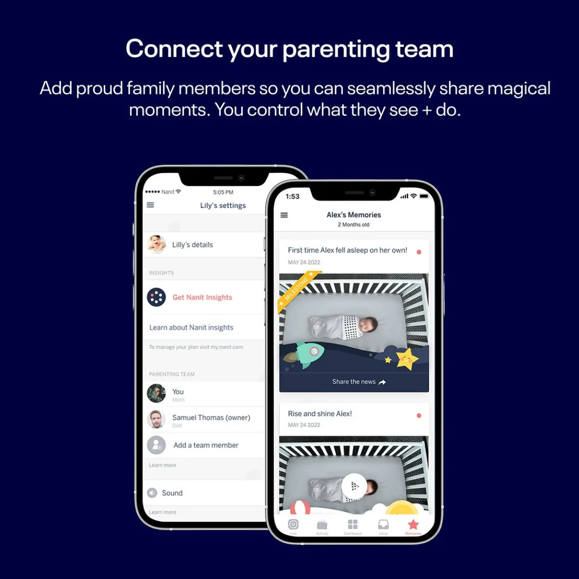 Pro Smart Wall Mount Baby Monitor (White)