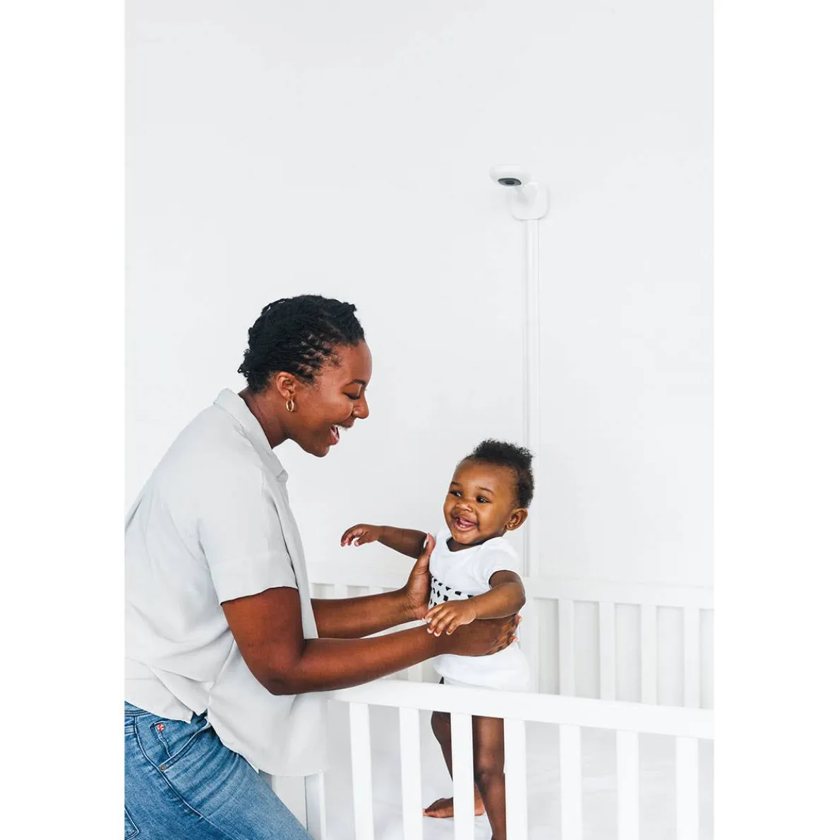 Pro Smart Wall Mount Baby Monitor (White)