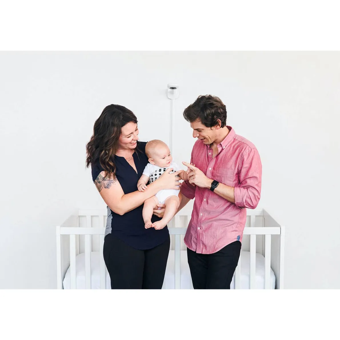 Pro Smart Wall Mount Baby Monitor (White)