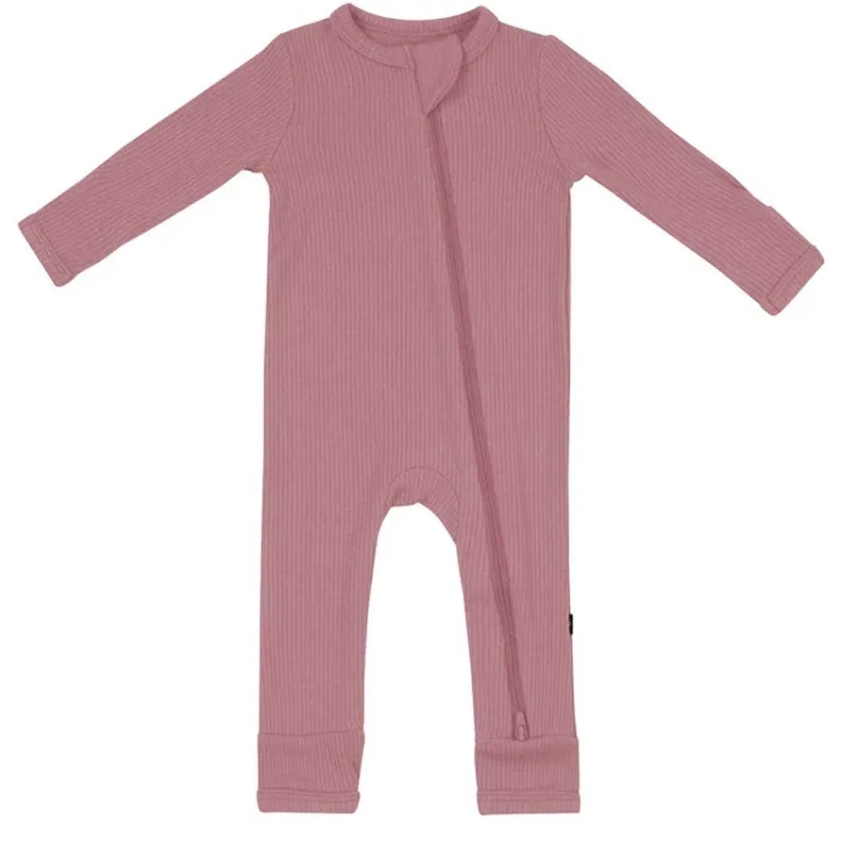 Ribbed Zippered Romper