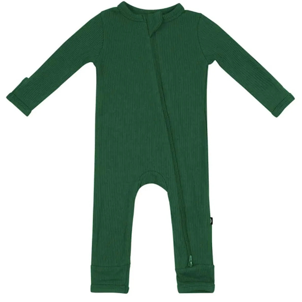 Ribbed Zippered Romper